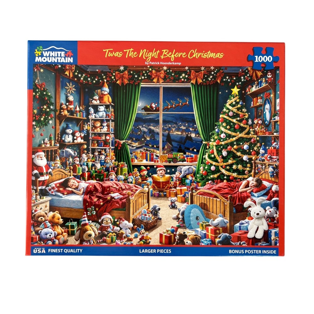 White Mountain Twas The Night Before Christmas 1000 Piece Jigsaw Puzzle Complete